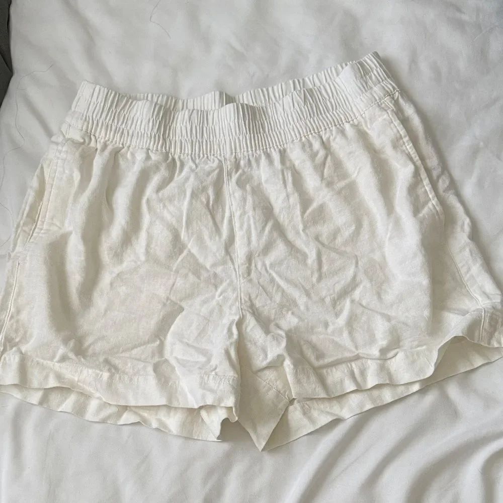 White Linen Shorts